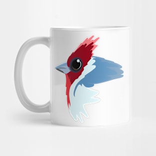 Simple Red Crested cardinal cartoon Mug